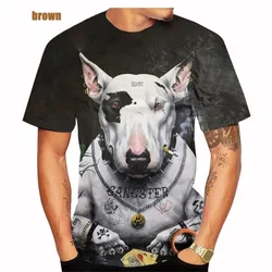 New Fashion Bull Terrier 3D Printed Men And Women T-shirt Casual Dog Bull Terrier Streetwear Harajuku Short-Sleeves Size XS-6XL