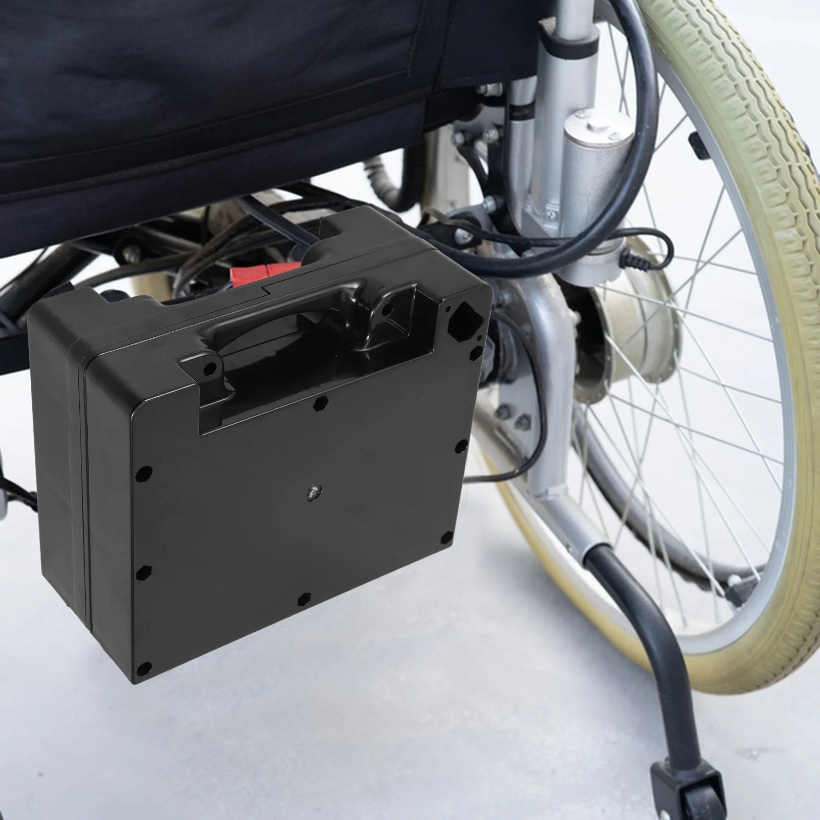 

Power Wheelchair Container 24V Compatible with Dual 12V 12Ah Batteries ABS Housing Organizer Long-Lasting Electric