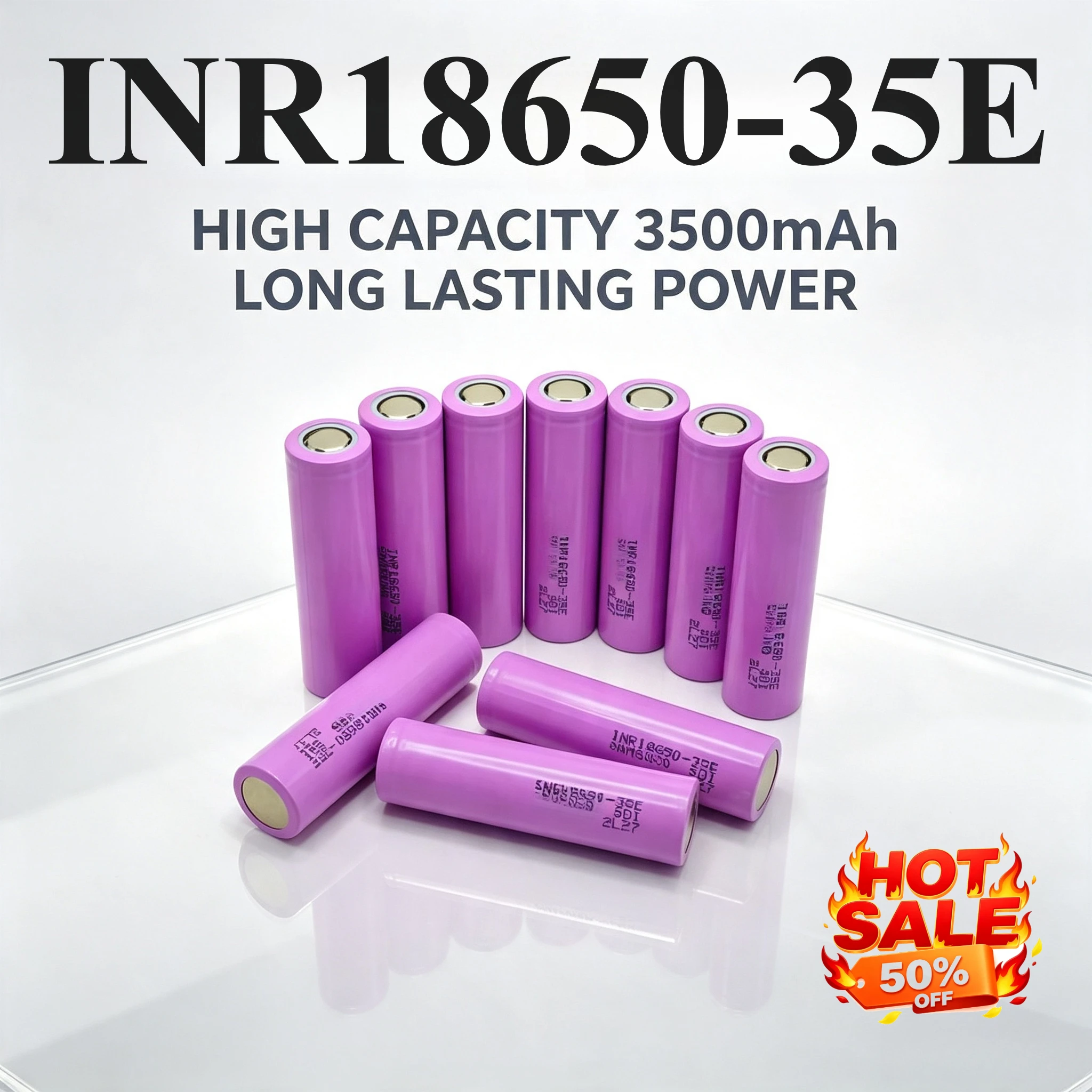 High Drain INR18650-35E 18650 Li-ion Cell 3.7V 3500mAh 20A Continuous Rechargeable Battery for Power Drill Impact Driver