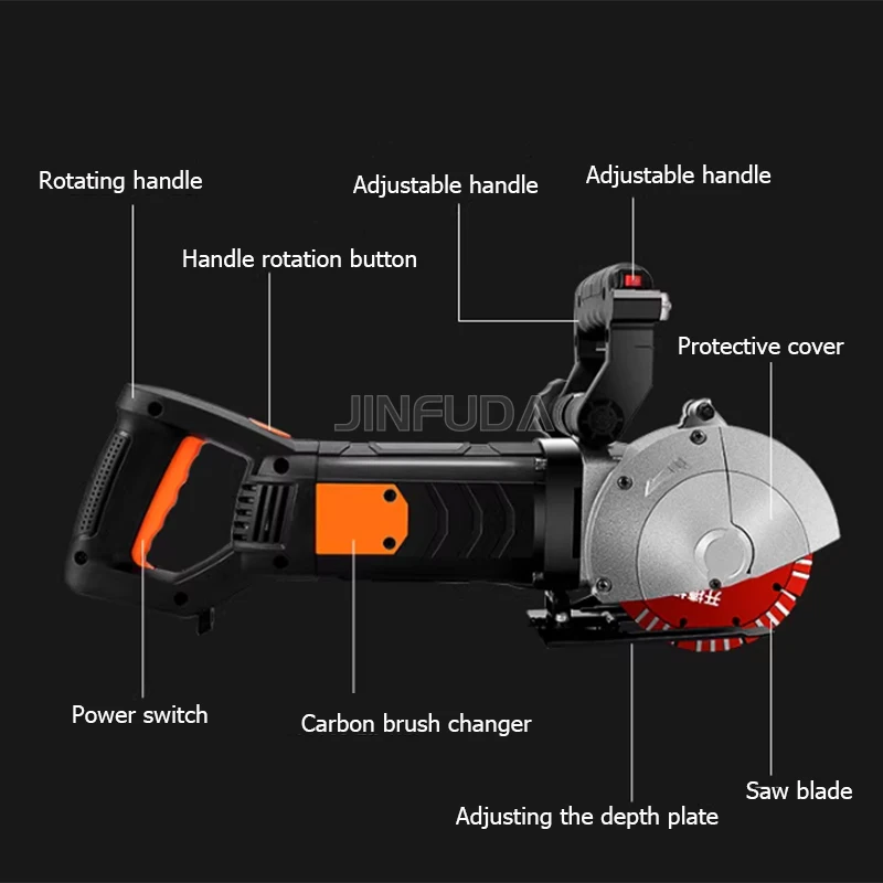 High Quality Professional 110V/220V Chaser Industrial Concrete Electric Slotting Wall Floor Chaser Grooving Cutting Saw Machine