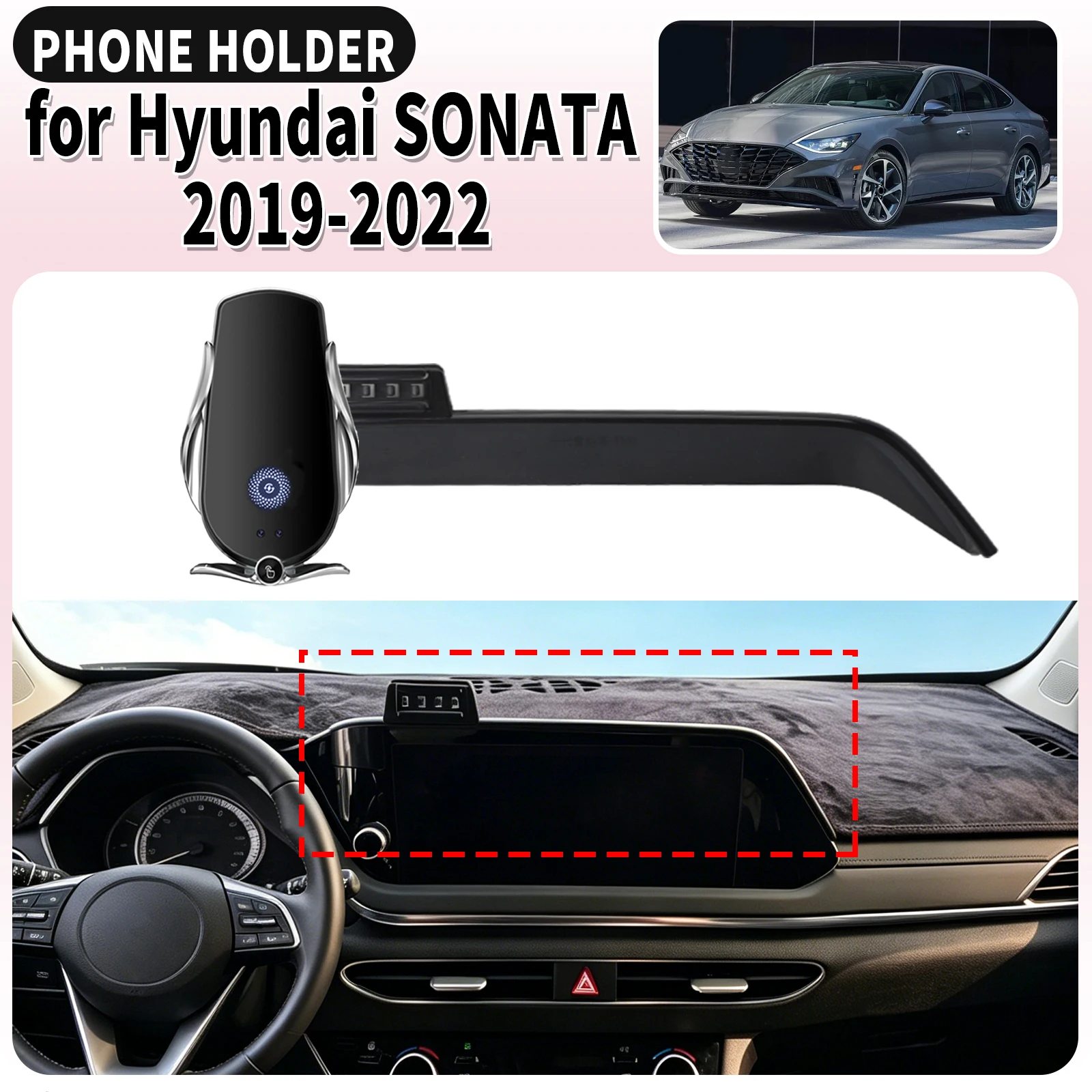 

for Hyundai SONATA 2019 2020 2021 2022 Screen Base Mount Phone Holder Dedicated Clip-On Navigation Bracket Car​​ accessoires