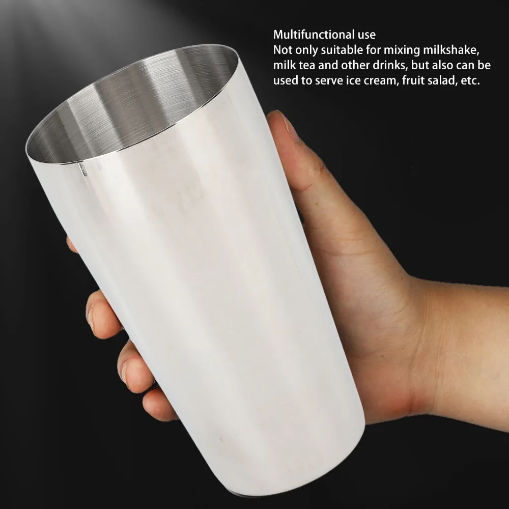 Quick Mixing 304 Steel Mixing Cup Portable Leak Proof Milkshake Cup Smooth Durable Cocktail Shaker Milkshake Making