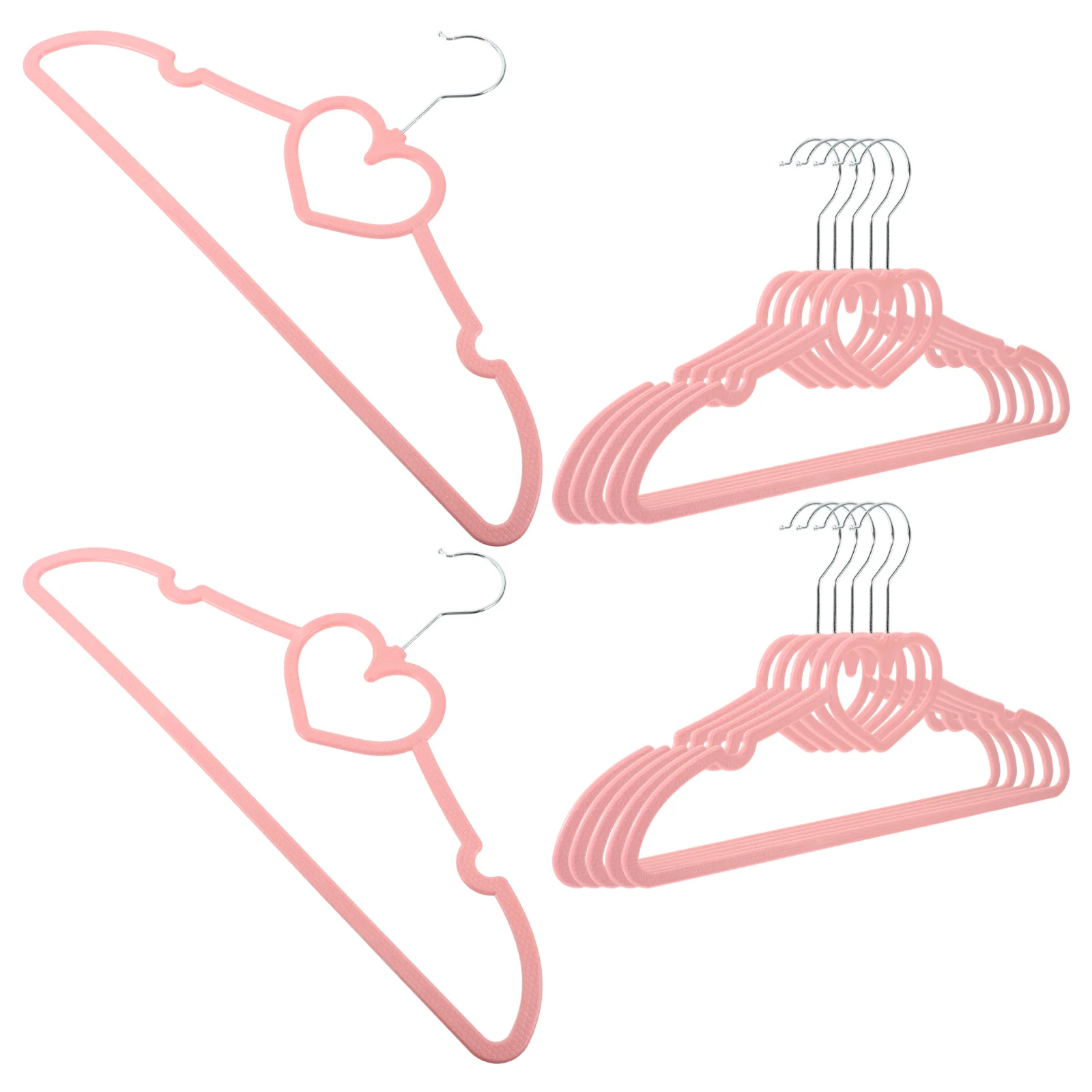 20 PCS Hanger Heart White Hangers Velvet Baby Practical Cloth Drying Rack Teen Pink Clothes