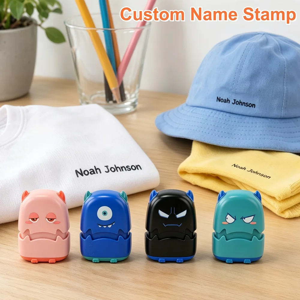Customized Name Stamp Personalized Pattern Name Set Stamp Suitable for Cotton and Paper Waterproof and Not Easy to Fade
