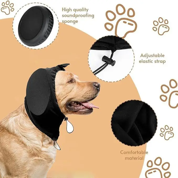 

New style dog anti-noise and anti-fright pet cat earmuffs for noise reduction, thunder and firework protection, warmth, pet supp
