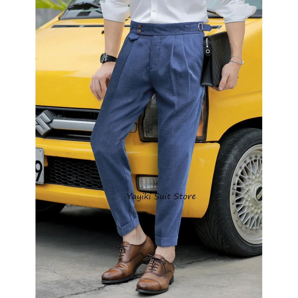 

Business Casual Classic Men's Pants Straight Leg Polyester Trouser for Man Trousers Solid Color Work Tailoring Clothing