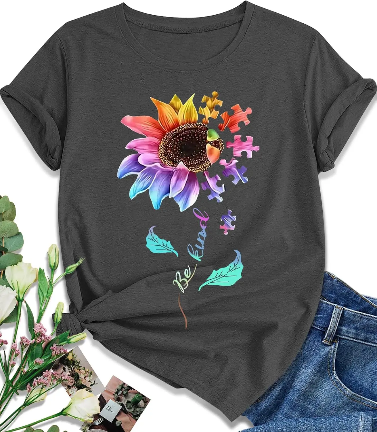 

EUOW футболки для женщин, летние футболки с рисунком, свободные модные топы с короткими рукавами