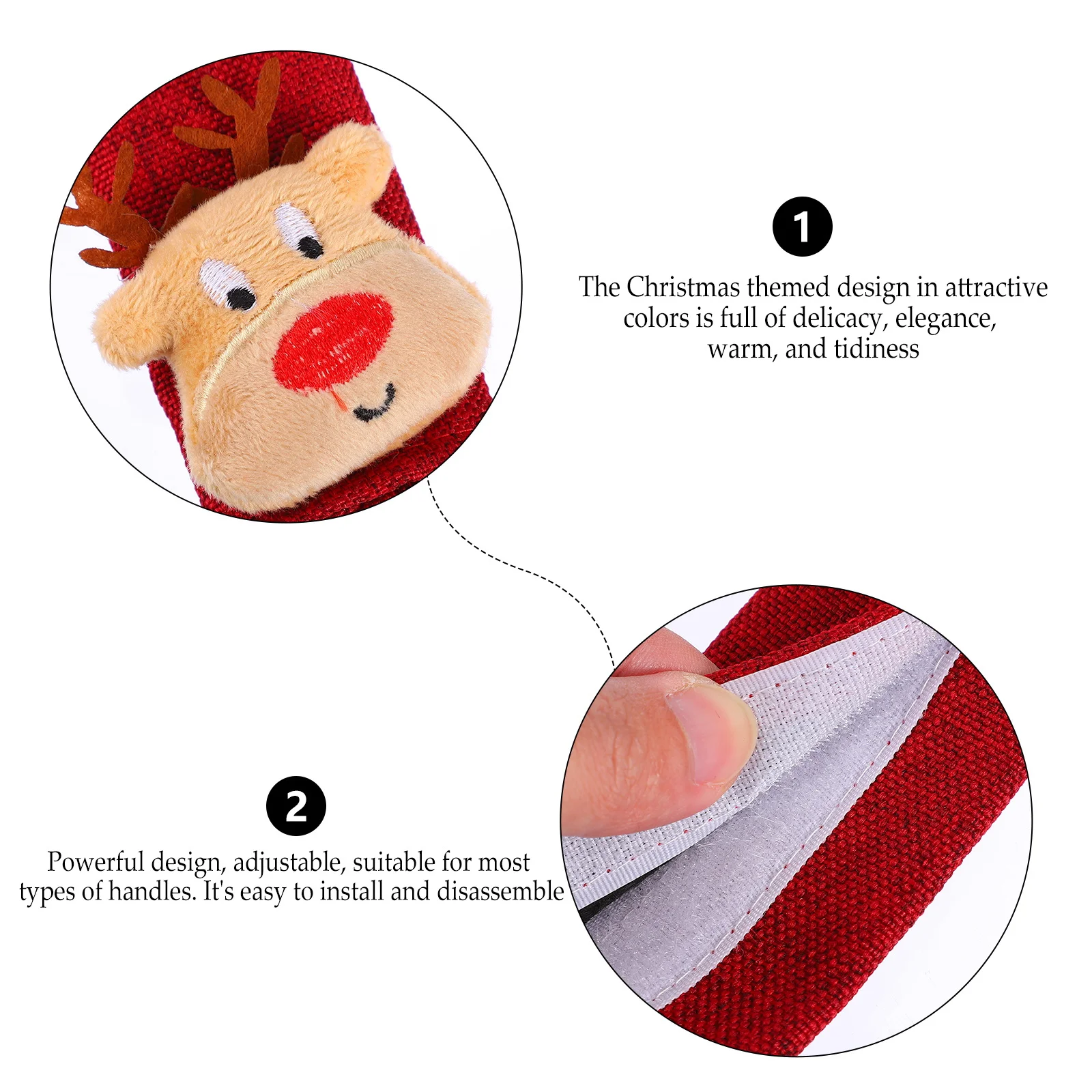 

5Pcs Christmas Fridge Handle Cover Oven Knob Cover Decor for Refrigerator Microwave Freezer Handles Kitchen Cabinet Protectors