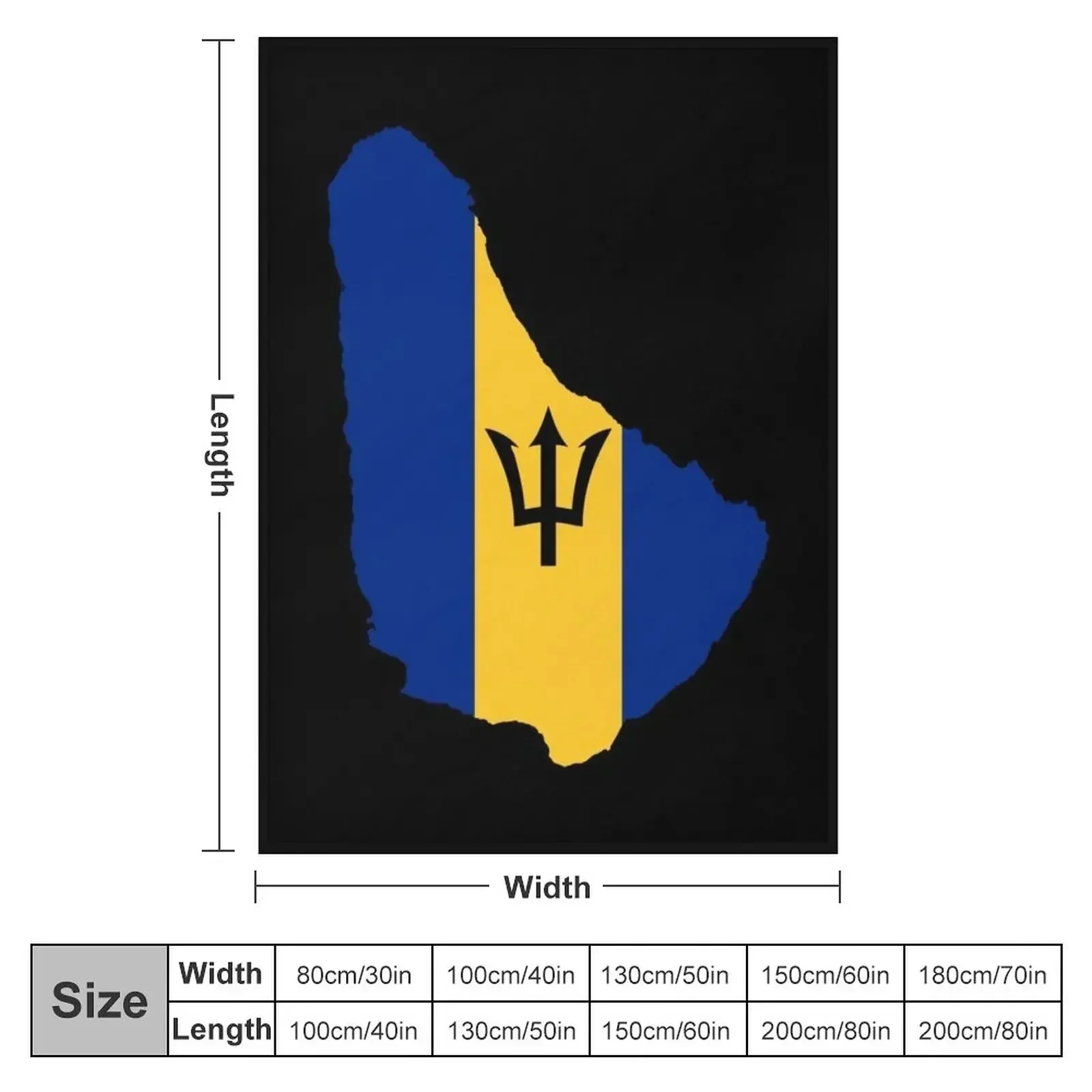 Flag Map of Barbados Throw Blanket sofa bed Soft Big Decorative Sofas Decorative Beds Blankets