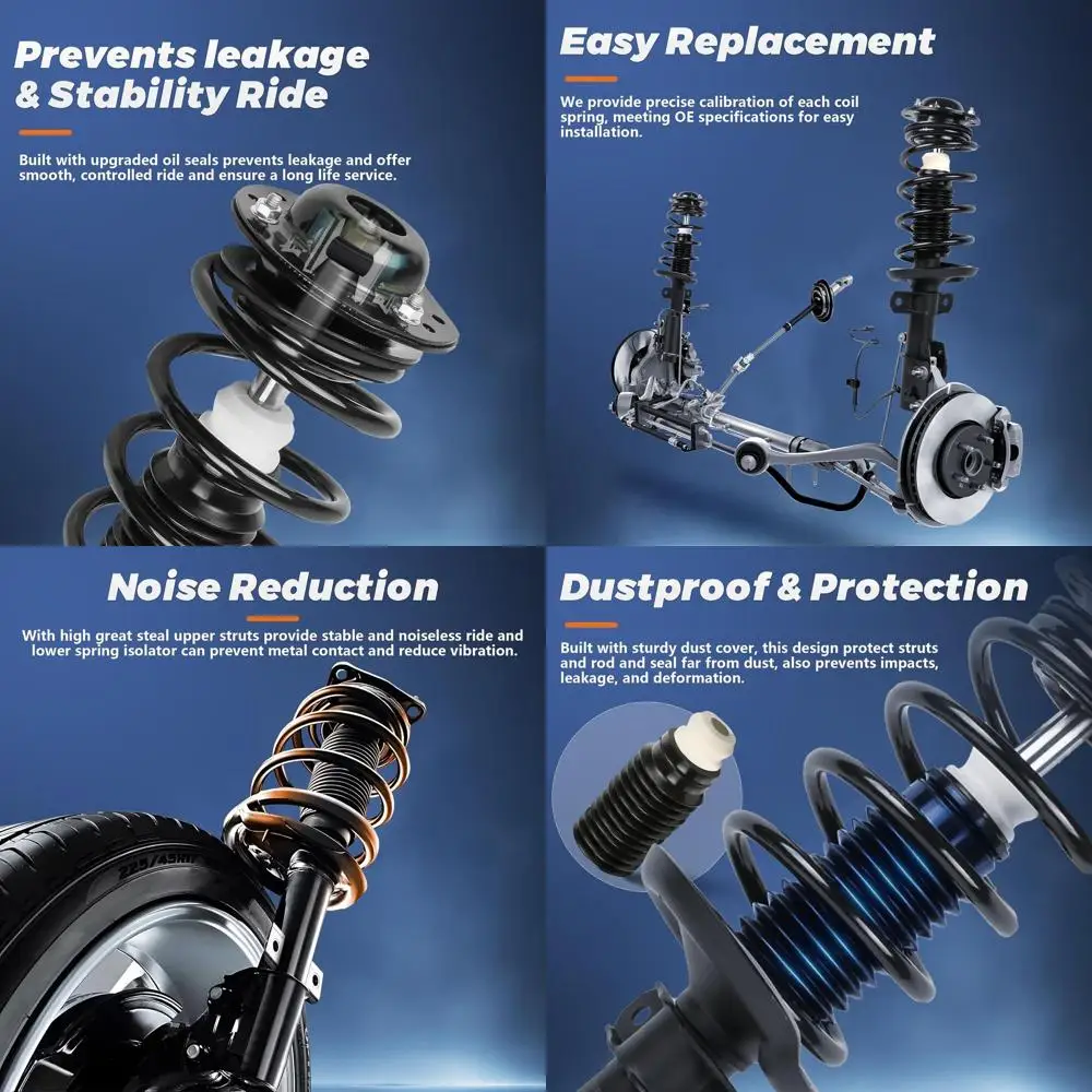 

Пара задних амортизаторов в сборе, совместимая с Ford Expedition Lincoln Navigator 171139, сборка винтовой пружины 2007-2017 гг.