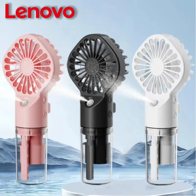 Lenovo Portable Handheld Spray Fan Water Spray Mist Fan Dormitory Mini Fan Summer Supplies Cooling Tools Outdoor Small Fan New