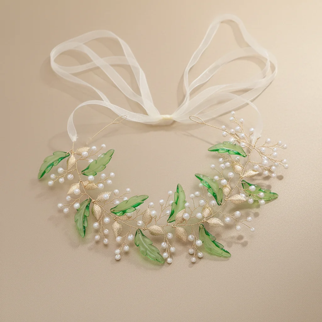 

Elegant Flower Pearl Wreath Headband Bride Wedding Dress Accessories Garland Headdress Bride Hair Band Hairvine Wedding Jewelry