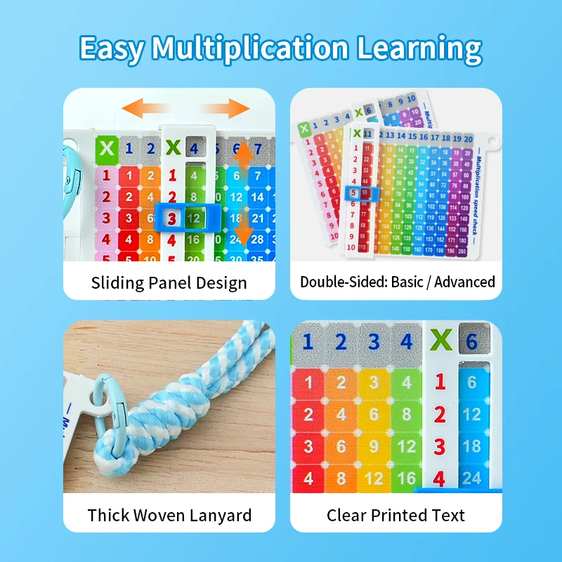 Multiplication Quick Search Card Math Enlightenment Multiplication Table Portable Cartoon Fun Quick Search Multiplication Keycha image 3
