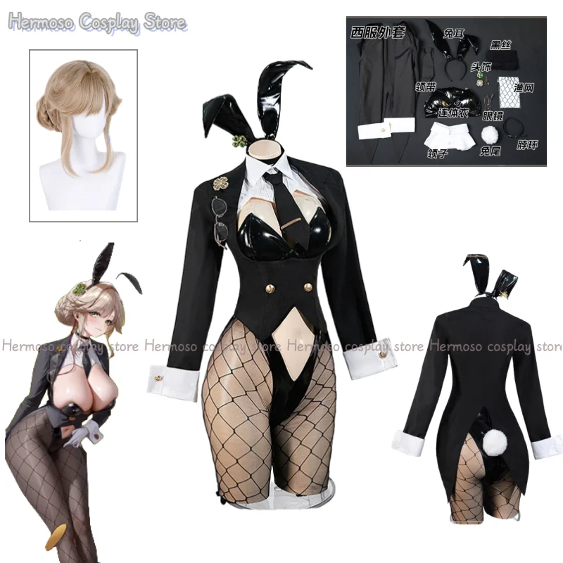 nikke-勝利の女神-アデ-コスプレ衣装-バニーガール制服-小道具-アクセサリー-女性-ハロウィン-カーニバル-パーティー-スーツ