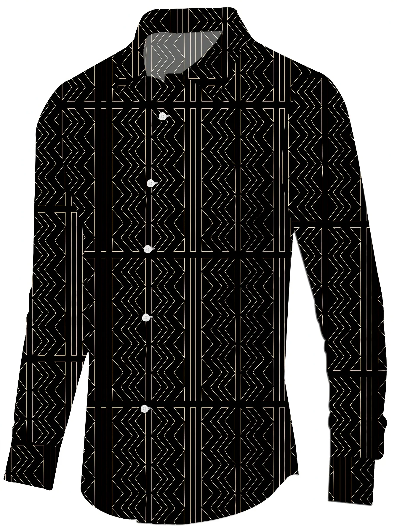 

Men'S Stylish Colorful Abstract Print Long Sleeve Button-Up Shirt - Non-Stretch Fabric, All-Season Wear,