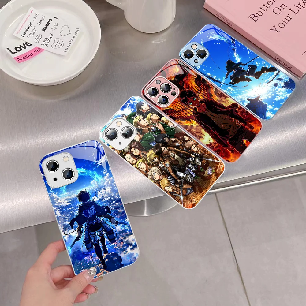 

Japanese Manga A-Attack On T-Titan Phone Case Tempered Glass For Iphone 14 13 12 11 Pro Mini XS MAX 14Plus X XS XR Fundas