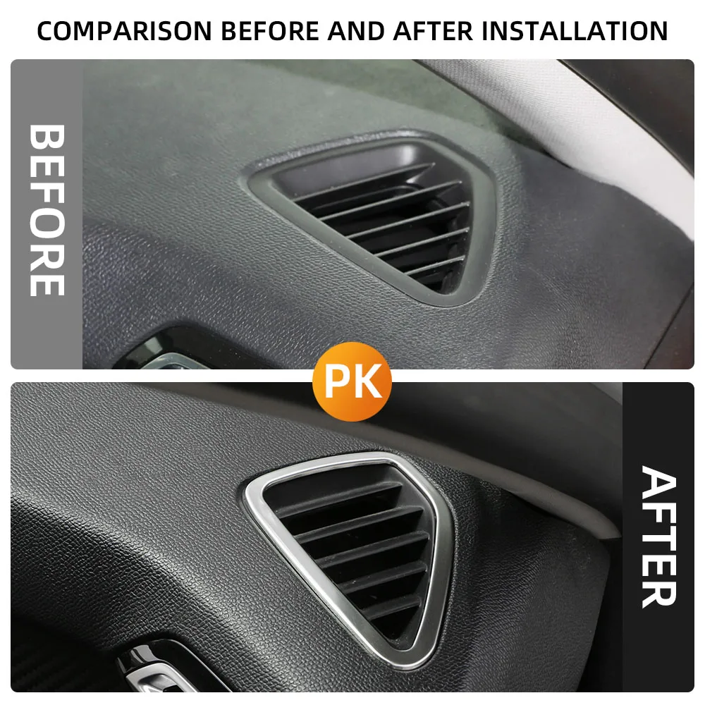 Car Side AC Vent Cover Trim for Peugeot 2008 2019 - 2023 E2008 2020-2022 208 E208 2020 - 2025 LHD Air Outlet Sticker Accessories