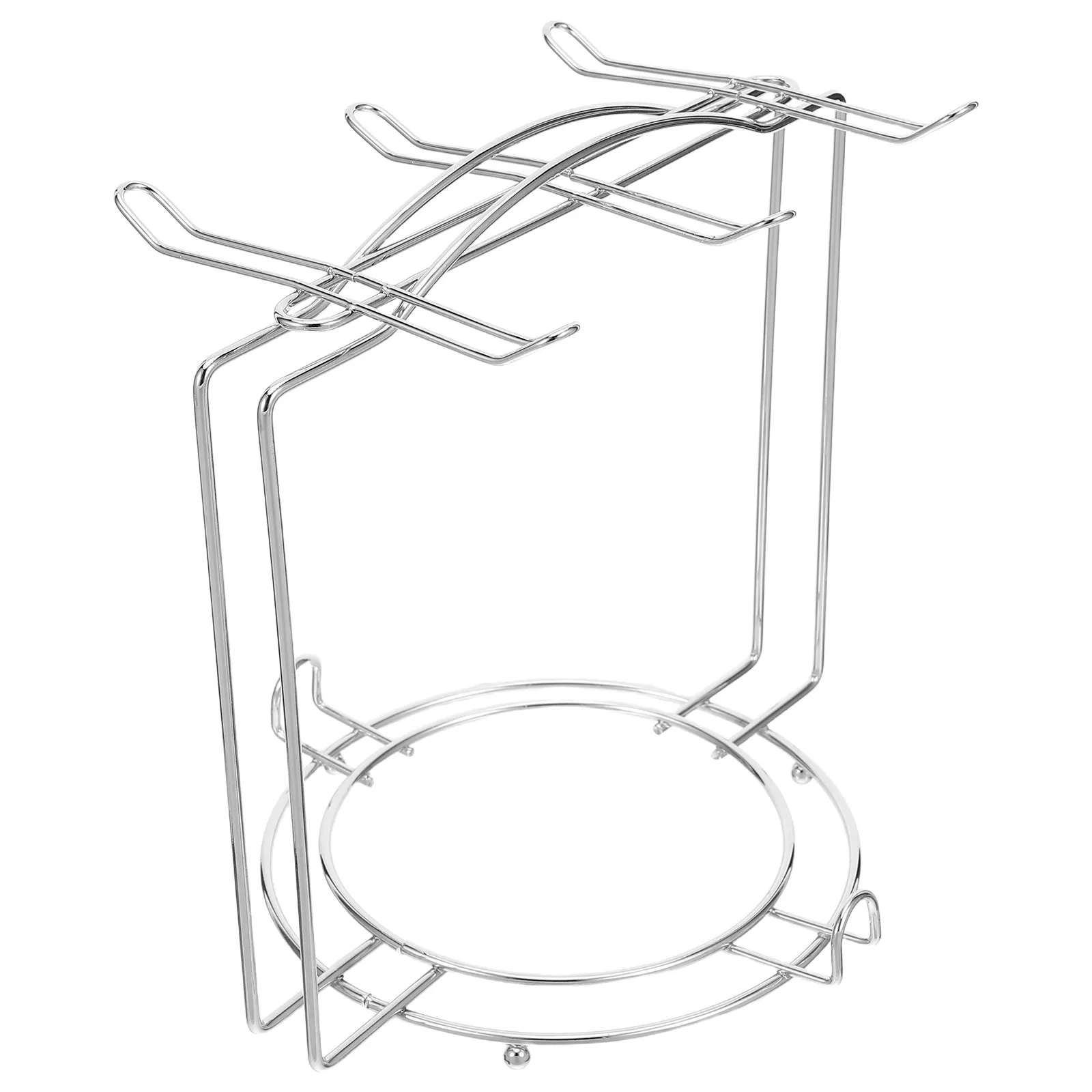 

4 Cups 6 Plates Stainless Steel Mug Holder Multifunctional Cup Plate Organizer for Kitchen Office Wall Cupboard Storage Rack