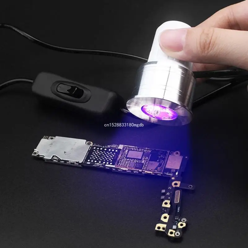 Ferramenta reparo pcb móvel atualizada, led, cola uv, lâmpada cura, luz ultravioleta, alimentada por usb, com interruptor,