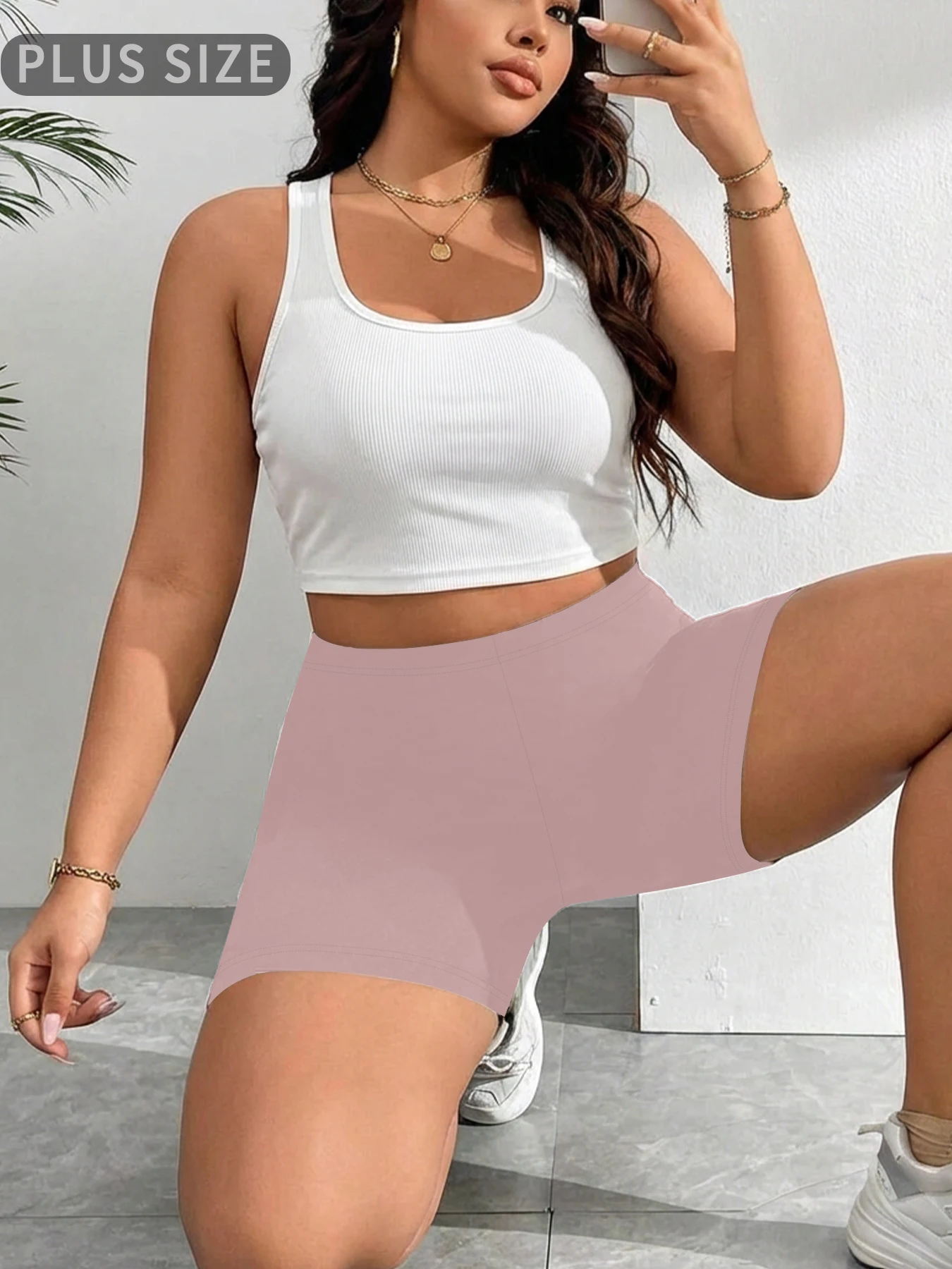 

Шорты-велосипедки больших размеров для женщин: супермягкие, с контролем живота, непрозрачные, для тренировок, бега, йоги, спортивные шорты с внутренним швом 2 дюйма