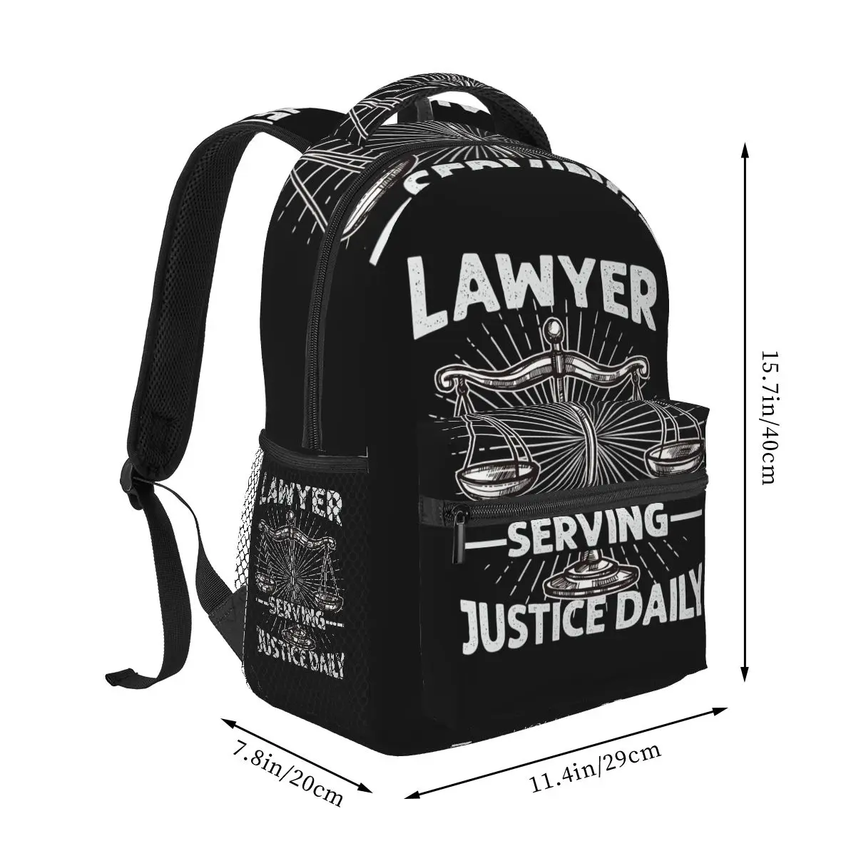 Gold Scales Of Justice Law Lawyer Legal Party Backpacks Boys Girls Bookbag Students School Bags Travel Rucksack Shoulder Bag