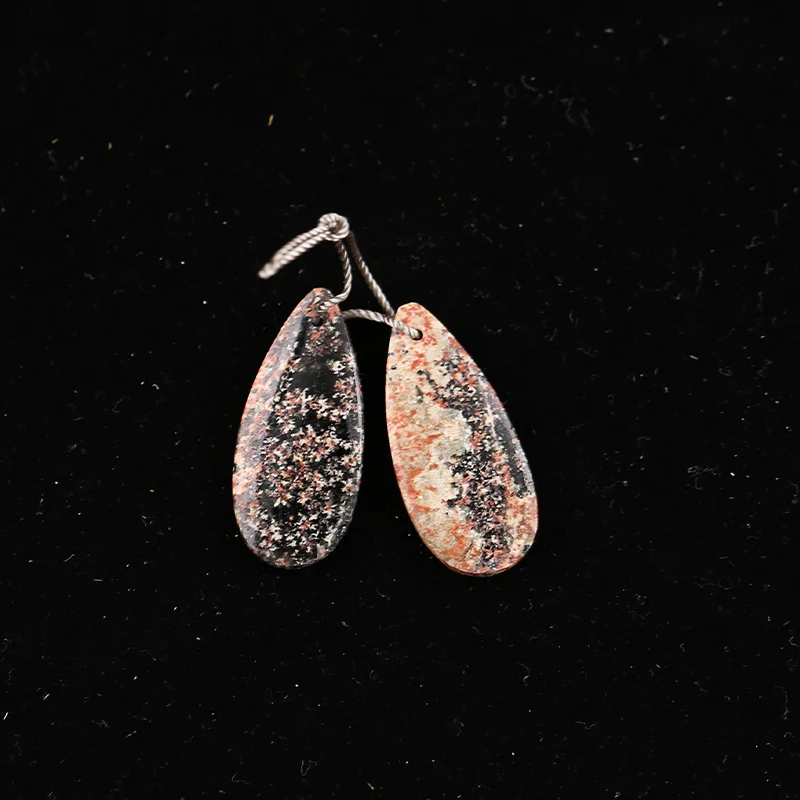 B&F Snow Flake Obsidian Earring Beads for Jewelry Making, Handmade Natural stones beads, Stones for jewelry Making Supplies