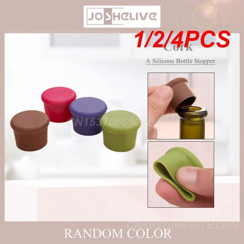 1/2/4PCS Silicone Bottle Caps Beer Beverage Cover Soda Leak Free Champagne Closures Fresh Saver Stopper Kitchen Bar