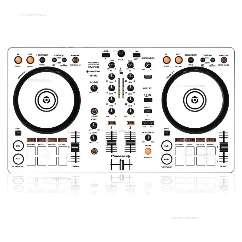 White Skin Sticker for DDJ-FLX4 Controller All-in-One DJ Deck Protective Vinyl Wrap