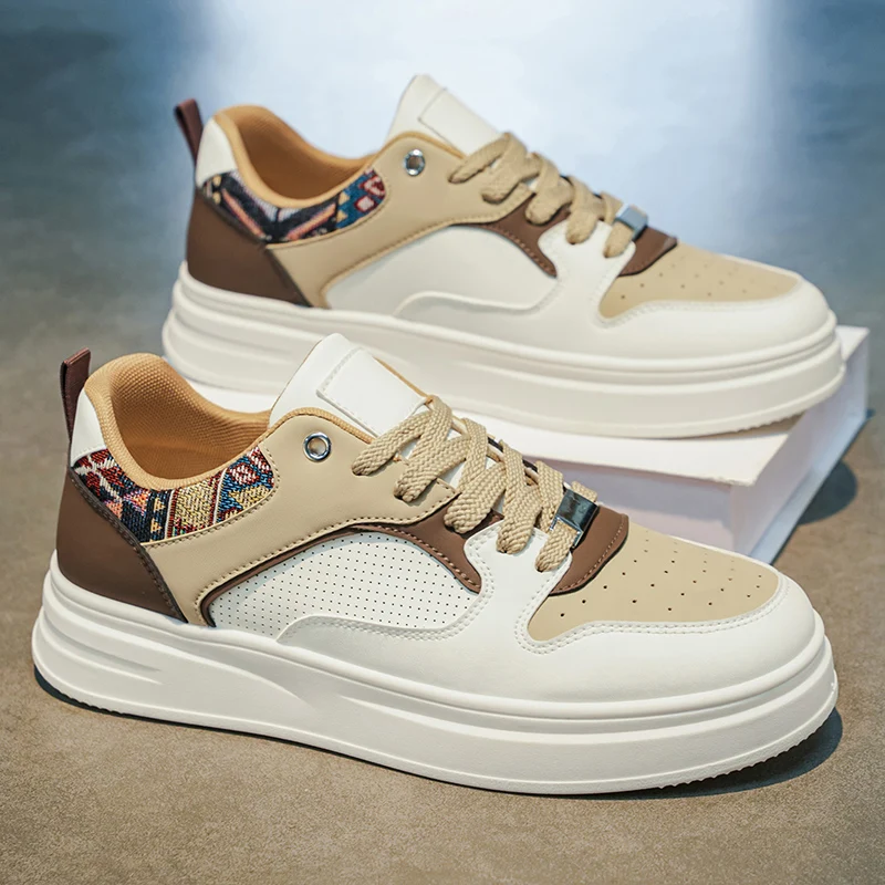 Men's Casual Sports Shoes Breathable Wear-Resistant Thick Bottom Leisure Sneakers Fashionable All-Match Anti-Slip Mesh Upgraded