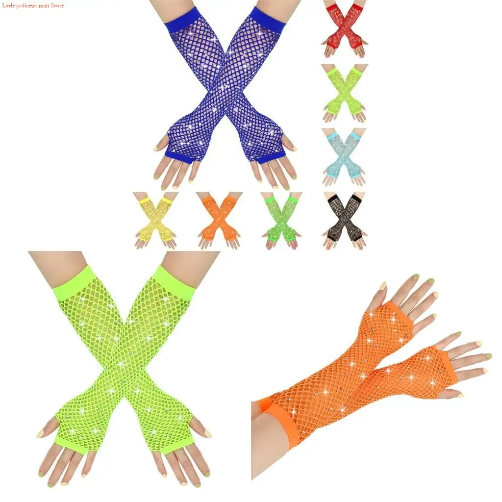 

F92D ажурные перчатки сексуальные перчатки для ночного клуба косплей ажурные перчатки с половиной пальца вечерние аксессуары на