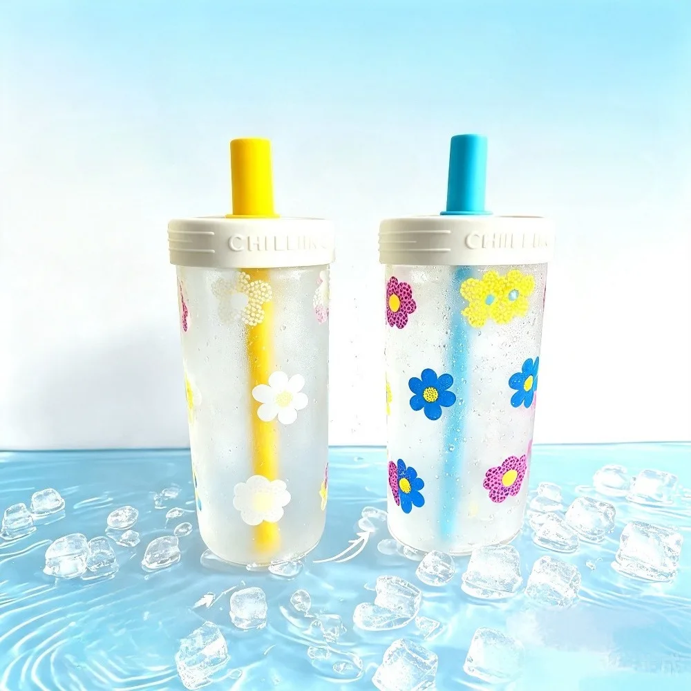 1 Piece 650ml Borosilicate Glass Water Cup Cold Sensitive Color Changing Straw Lid Drinking Mug for Office Daily Beverage Mug view 4
