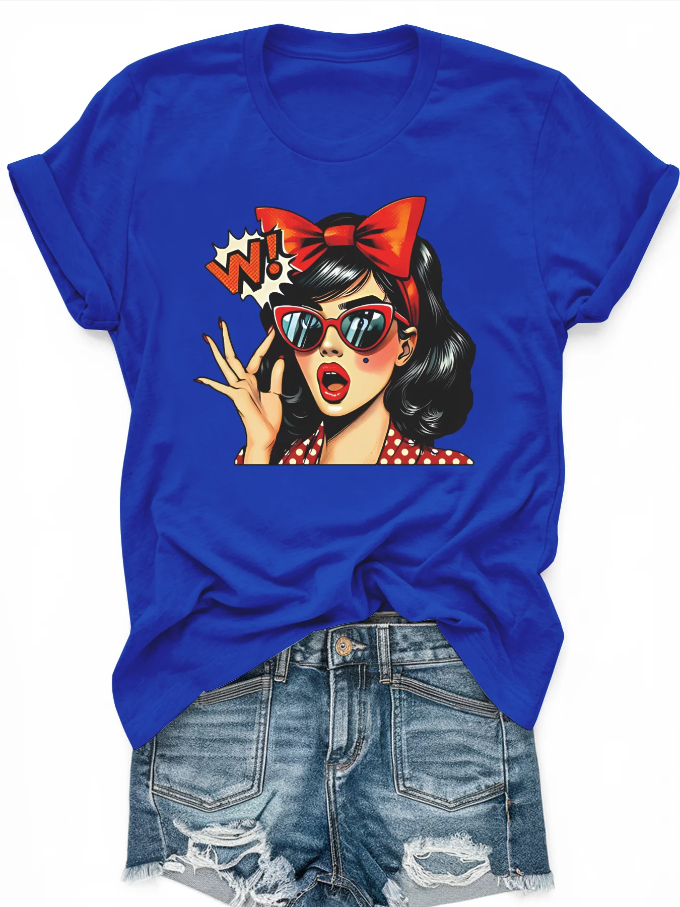

Women's large-size printed short-sleeved T-shirt, loose and casual, soft, comfortable and breathable, outdoor sports