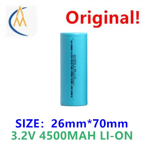 Batterie lithium-ion 26700 authentique, 4500mAh, à tête plate, 3.2V, stockage d'énergie