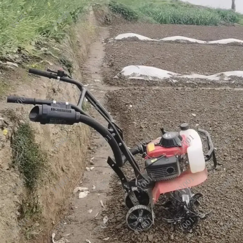 Cultivador Rotatorio Manual Multifuncional para Aflojar la Tierra, Desherbar y Cavar Zanjas