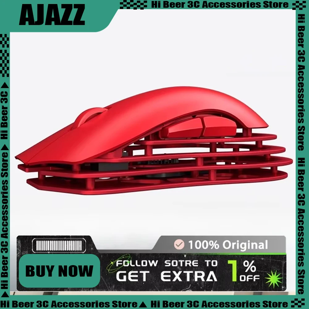 

AJAZZ M259 Magnesium Aluminum Alloy Wireless Bluetooth Mouse Three Mode PAW3395 Sensor Hollow Out 64g Lightweight Design Gamer