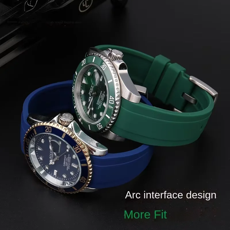 20mm 22mm Curved End Rubber Watch Strap For Casio Swordfish Duro MDV106-1A MDV-106/107-1A Bracele Waterproof Silicone Watchband