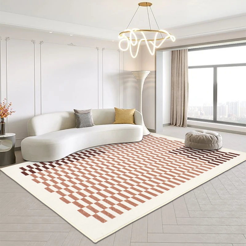 

Checkerboard Bedroom Decor Carpet Modern Minimalist Carpets for Living Room Fluffy Soft Lounge Rug Large Area Thickened Mat