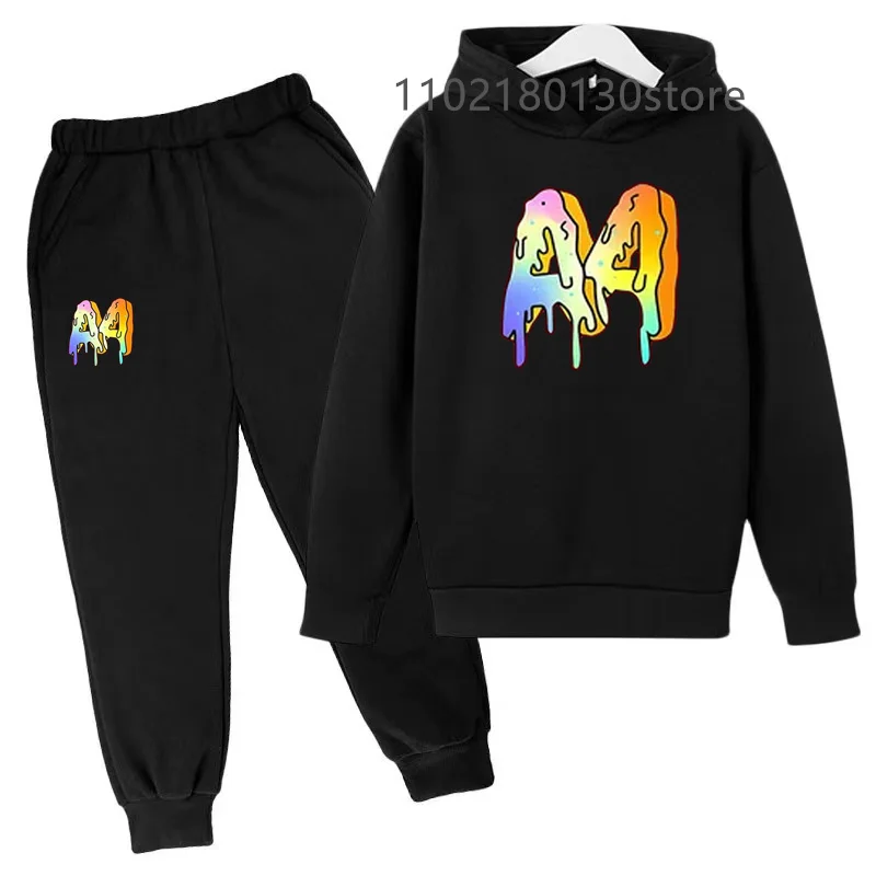 

Double A sport Hoodie tops+Pants Set Toddler Coat spring autumn Children's 3-12 Year Boy Girl Sweatshirt leisure Clothing