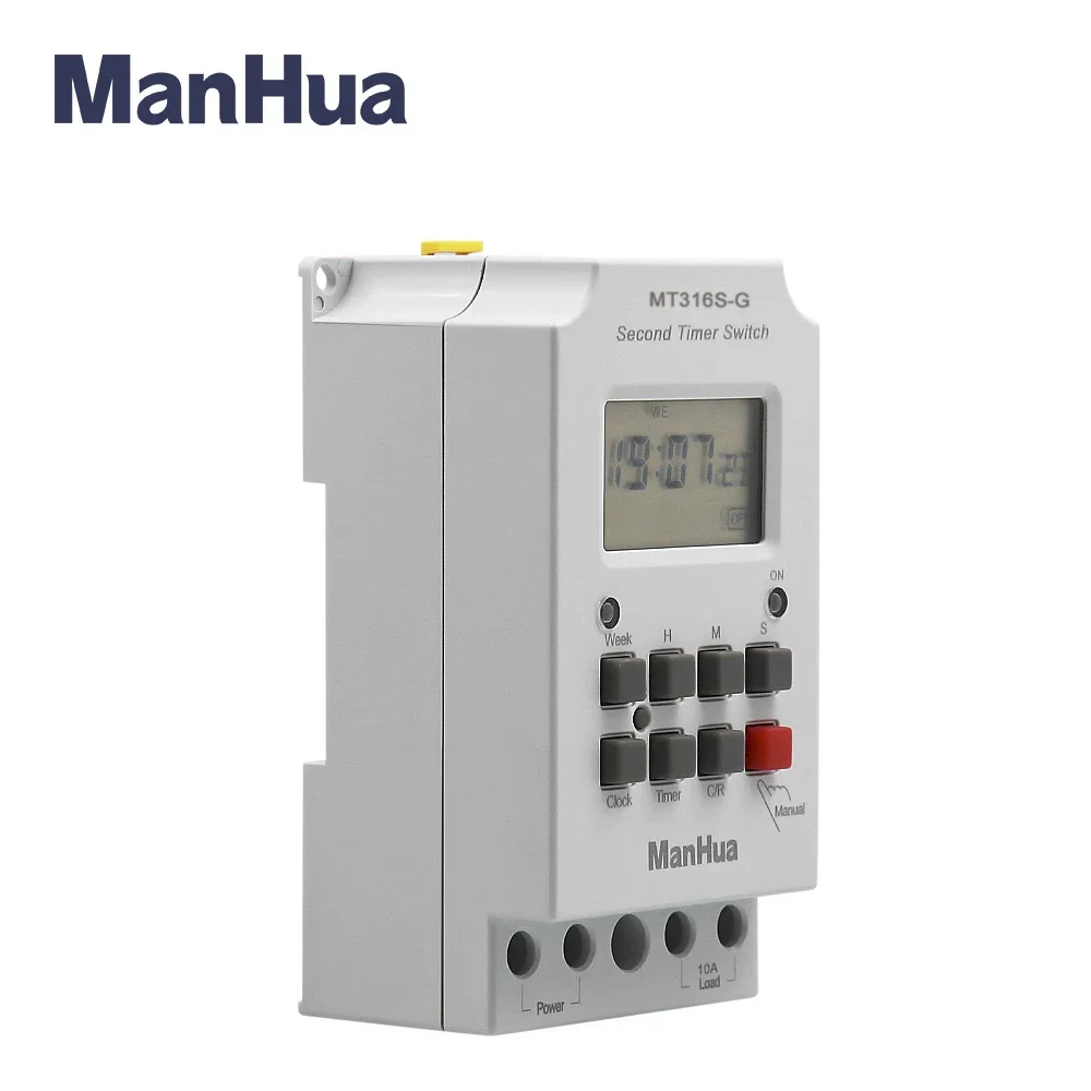 ManHua Din Rail Timer MT316S-G 10A 6-30VDC Automatic Timer Solar Panel With CE Chronometry Digital Timer Switch For Feeding