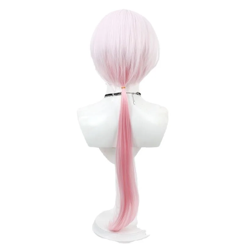ニージャンジ Vtuber ジェンダーベンド し이나ゆいか 男性版 コスプレウィッグ、ピンクグラデーション