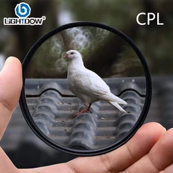 Lightdow Ordinary CPL Lens Filter 49mm 52mm 55mm 58mm 62mm 67mm 72mm 77mm 82mm for Canon Nikon Sony Pentax Fuji Camera Lens