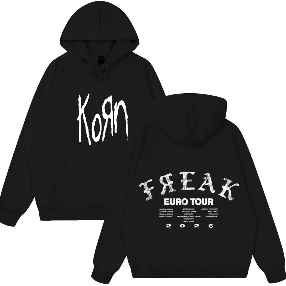 

Худи с графическим принтом группы Korn в стиле хэви-метал готик-рок, оверсайз, унисекс, модные пуловеры с длинными рукавами, уличная одежда для пар