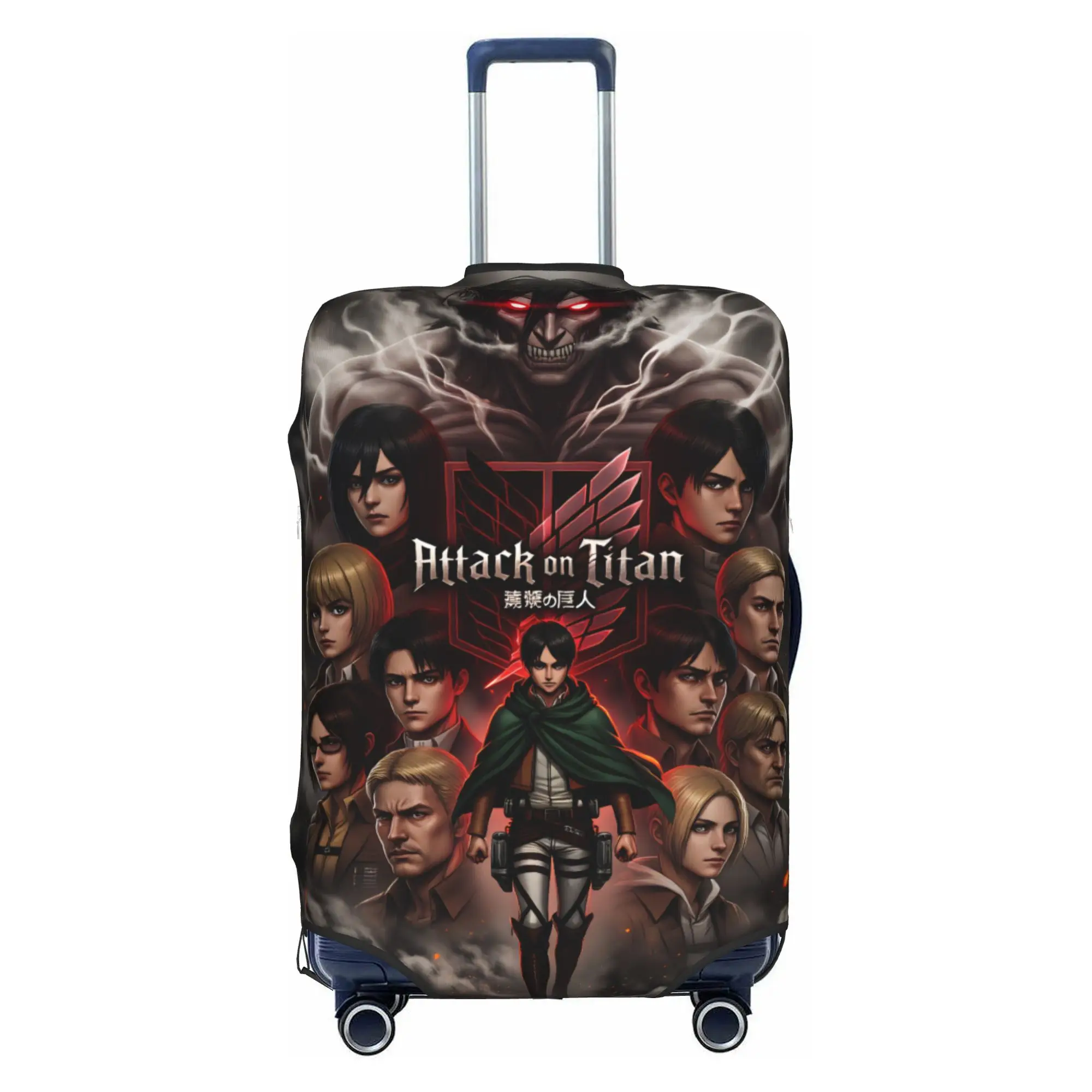Funny Attack on Titan Eren Yeager  Luggage Cover Protector Elastic Mikasa Ackerman  Travel Suitcase Covers