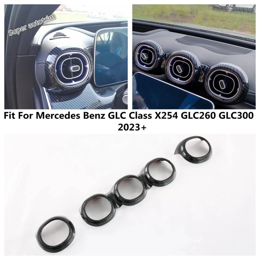 

Front Central Control Air AC Conditioning Outlet Vent Cover Trim For Benz GLC 260 300 X254 2023 2024 Carbon Fiber Accessories