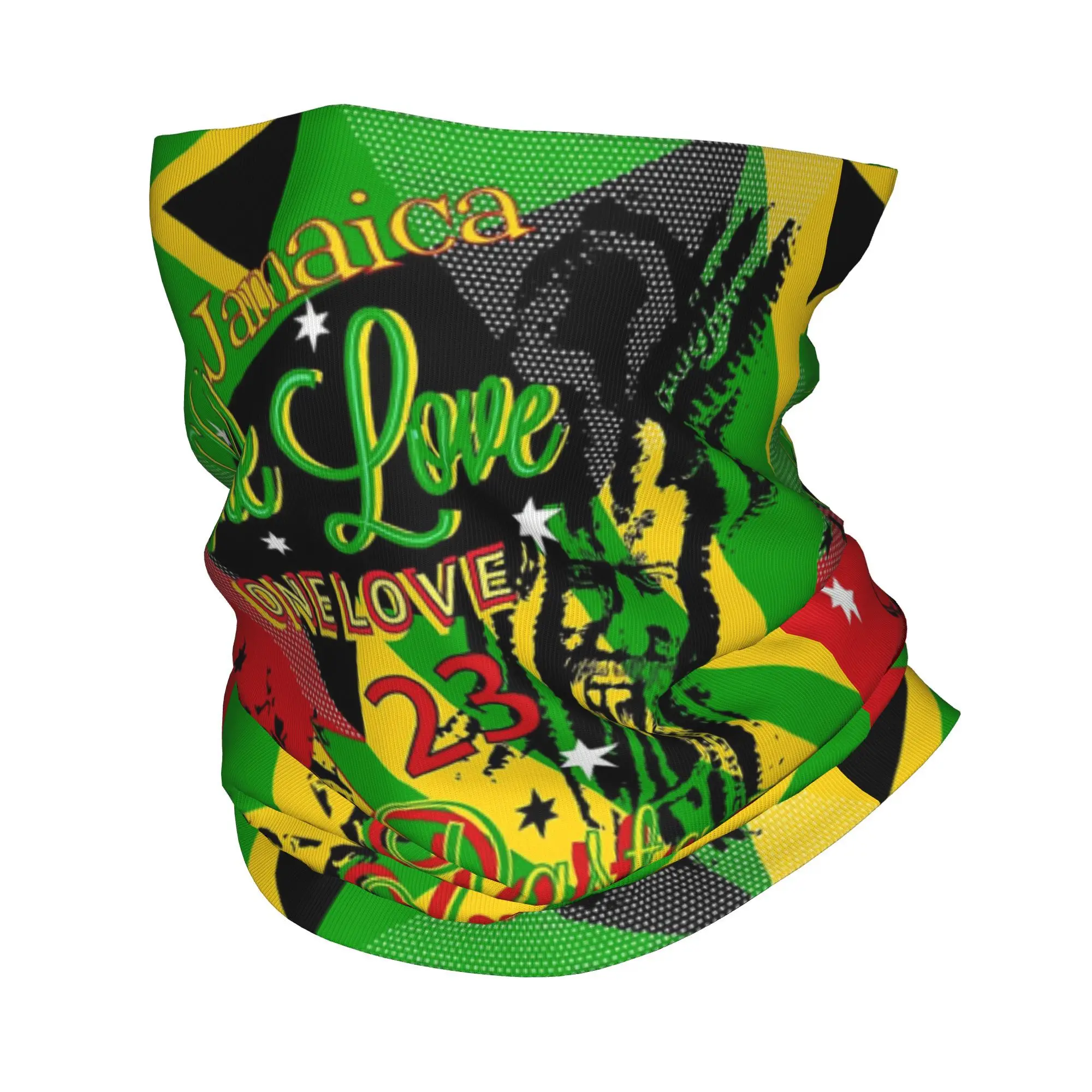 Custom Jamaican Rasta One Love Party A-Line Bandana Neck Warmer Women Men Winter Ski Hiking Scarf Gaiter  Face Cover