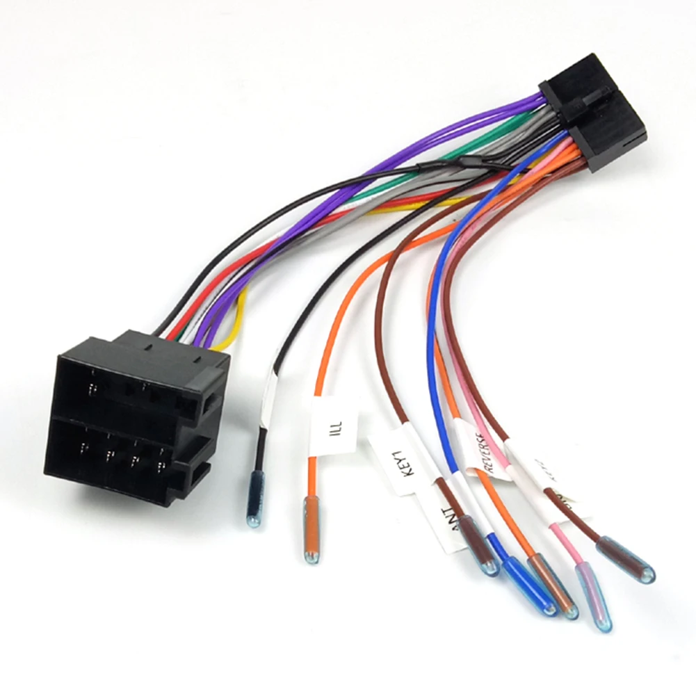 Car Audio Connector ISO Wiring Harness Radio Upgrade Black Adapter Easy To Use Anti-corrosion Material For Most Car Models