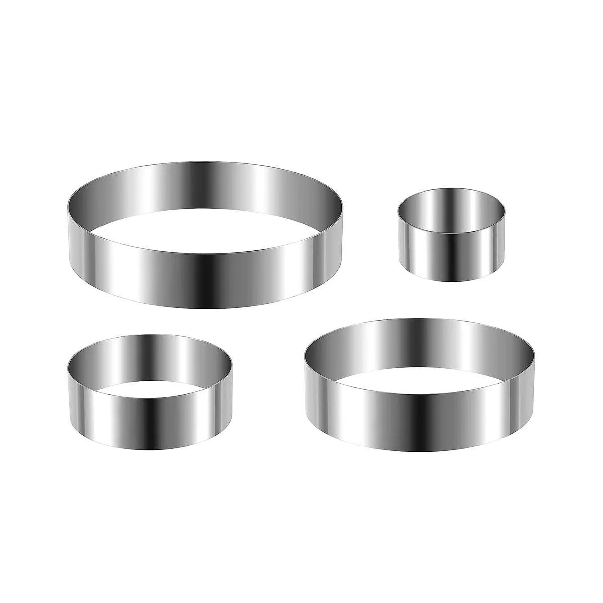 Round Cake Ring Set 4/6/8/10 Inch Biscuit Cutter Circle Cookie Cake Mold Stainless Steel Pastry Ring for Baking