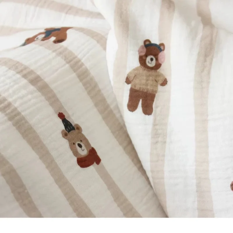 Baby-grade pure cotton double-layer washed creased fabric pajamas, bath towels, summer cooling quilt, bed sheets material