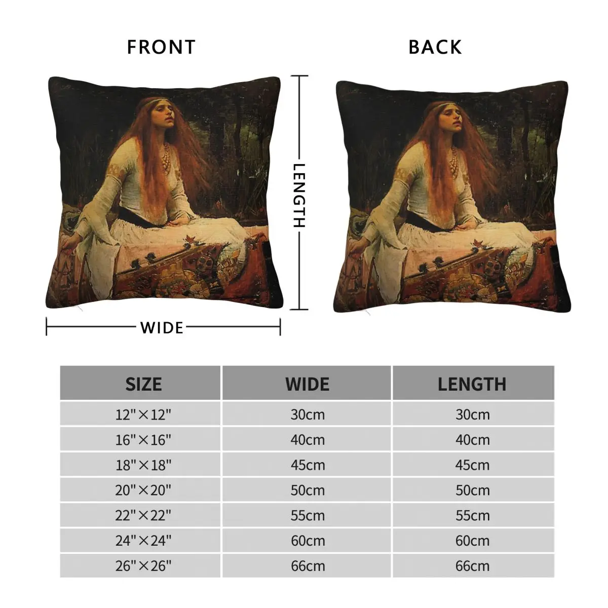 John Waterhouse Lady Of Shalott Square Pillowcase Polyester Linen Velvet Pattern Zip Decor Bed Cushion Cover 18
