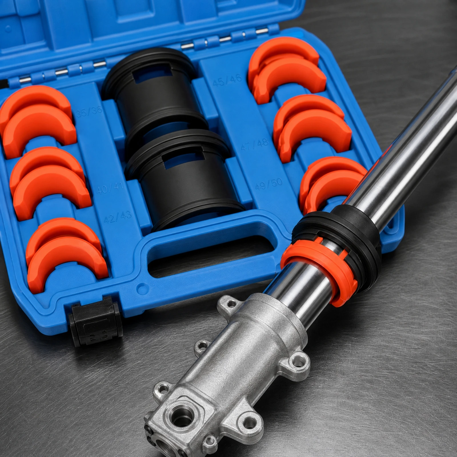 Motorcycle Fork Fork Oil-Seal Installation Tool Modular Motorcycle Fork Seal Driver Set with Storage Case Practical